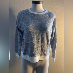 Billy Reid Black and White Striped Crew Neck Sweater 100 percent cotton !